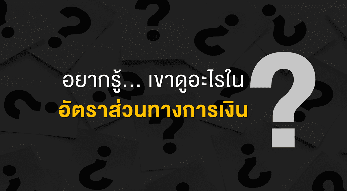 อยากรู้... เขาดูอะไรในอัตราส่วนทางการเงิน